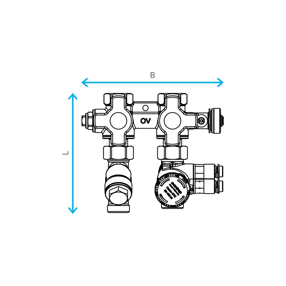 Oventrop Anschlussset Flypass 4TZ Cocon PICV 25, DN 25, PN 16, 400-2.500l/h, 1149557... OVENTROP-1149557 4026755490053 (Abb. 4)