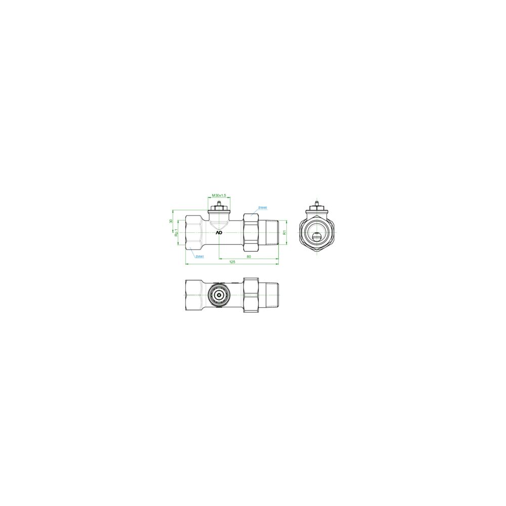 Oventrop A Thermostatventil DN 25 Rp 1”, PN10 Durchgangsausführung... OVENTROP-1181108 4026755401301 (Abb. 4)