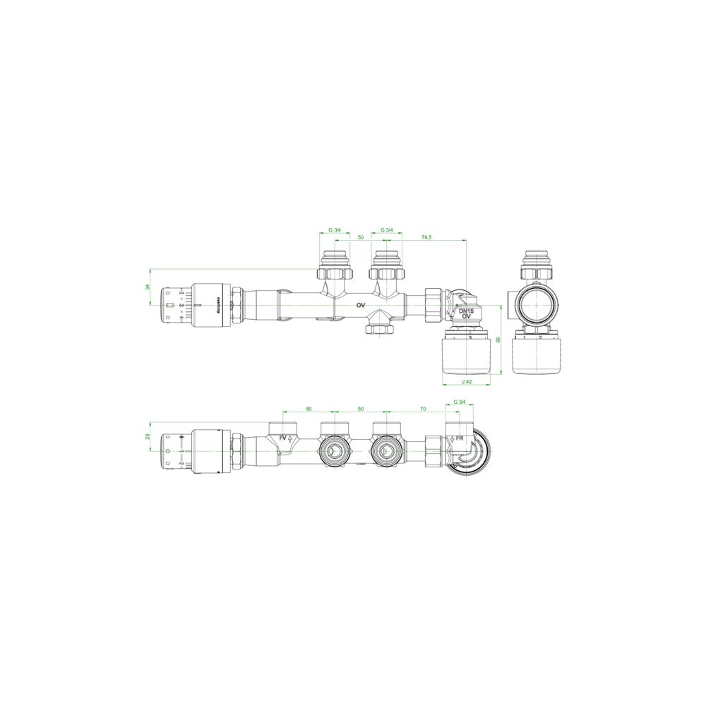 Oventrop Anschluss-Set für Badheizkörper Multiblock T-RT + S weiß... OVENTROP-1184188 4026755422658 (Abb. 3)
