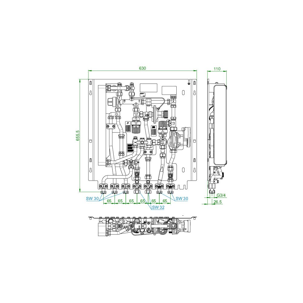 Oventrop Regudis W-HTF Wohnungsstation gemischter Heizkreis 12 l/min, Wärmetauscher N... OVENTROP-1341160 4026755394276 (Abb. 5)
