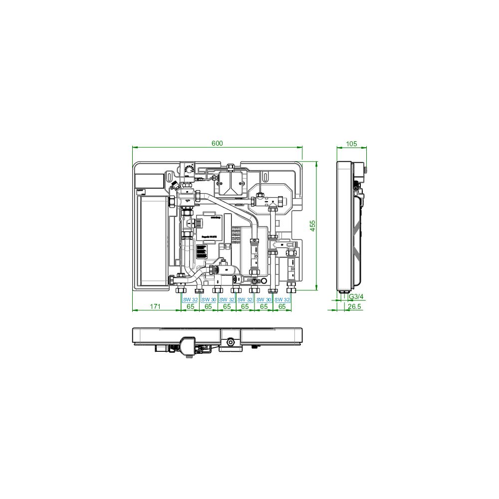 Oventrop Regudis W-HTE Wohnungsstation Wärmeübertrager Sealix vollversiegelt 25 l/min... OVENTROP-1344052 4026755446944 (Abb. 3)