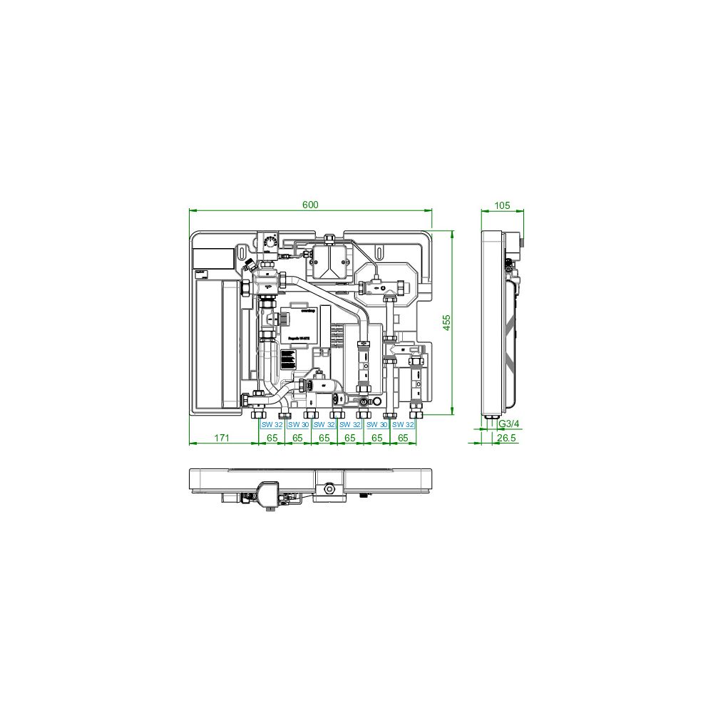 Oventrop Elektronische Wohnungsstation Regudis W-HTE, Wärmeübertrager kupfergelötet, ... OVENTROP-1344070 4026755496222 (Abb. 5)
