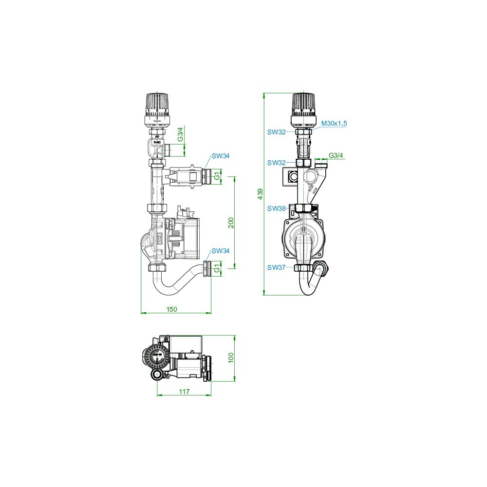 Oventrop Vorlauftemperaturregelmodul Flächenheizungen für Regudis W-HTE, mit Reguflow... OVENTROP-1344554 4026755496383 (Abb. 5)
