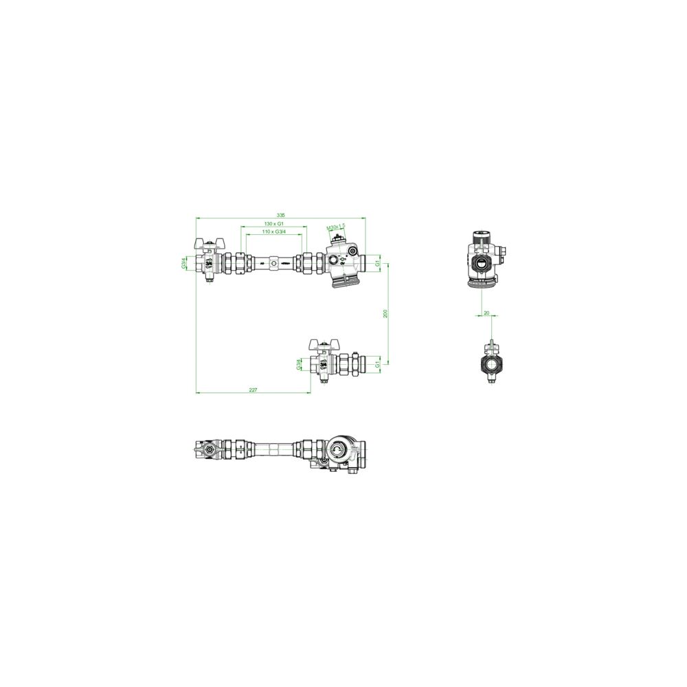 Oventrop Wärmemengenzähler-Anschluss-Set mit Cocon QD, Durchgangsausführung, DN 20... OVENTROP-1404885 4026755465518 (Abb. 2)