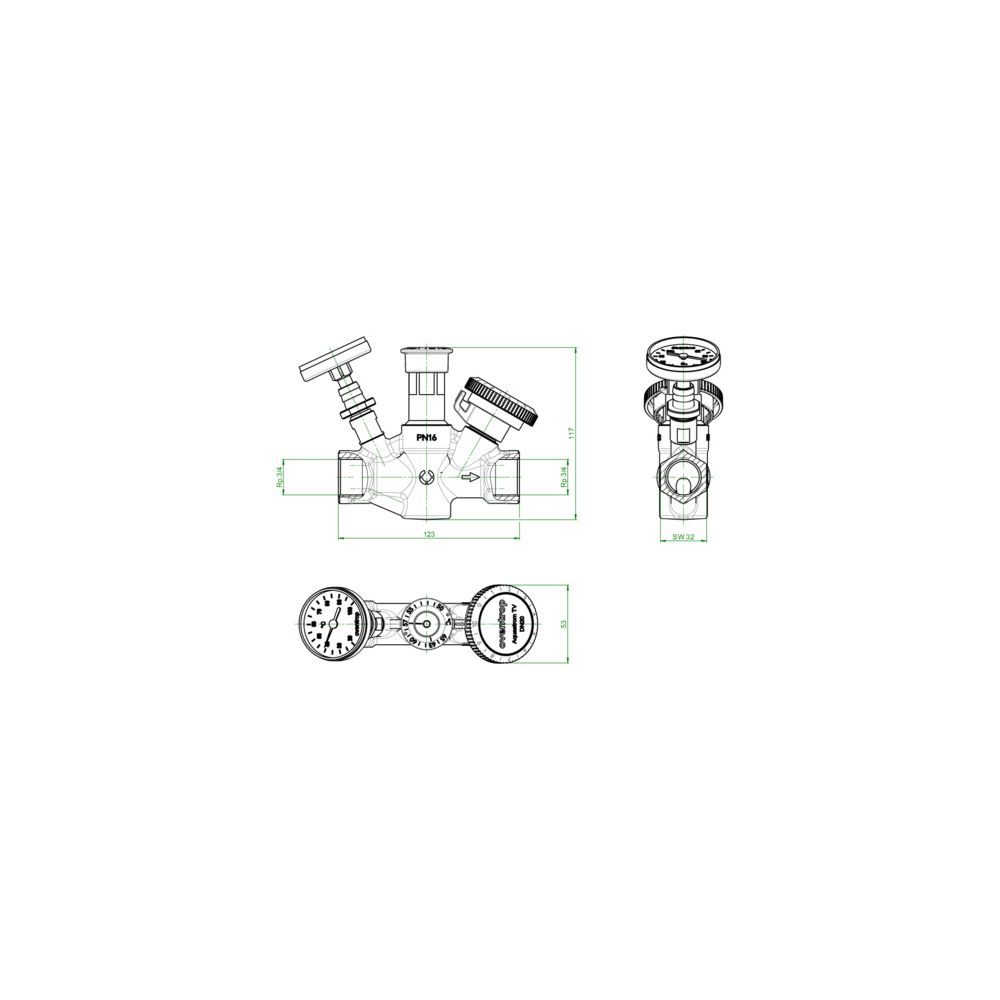 Oventrop Thermisches Zirkulationsventil Aquastrom TV, DN 20, Rp 3/4", mit Wärmedämmun... OVENTROP-4202506 4026755495232 (Abb. 5)