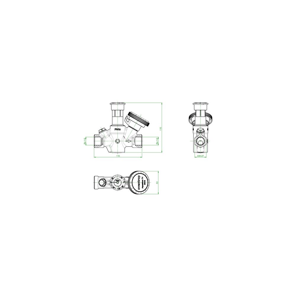 Oventrop Thermisches Zirkulationsventil Aquastrom TV, DN 15, Rp 1/2", ohne Wärmedämmu... OVENTROP-4202604 4026755495515 (Abb. 3)