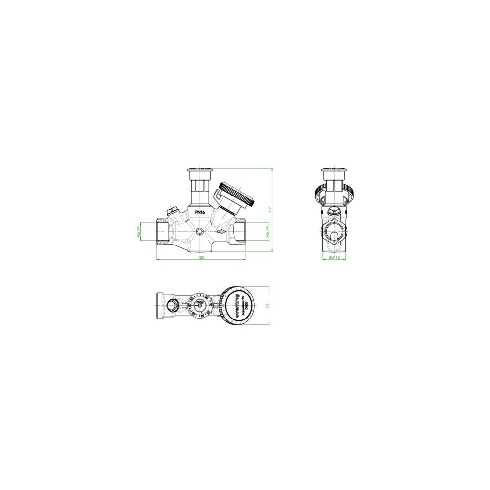 Oventrop Thermisches Zirkulationsventil Aquastrom TV, DN 20, Rp 3/4", ohne Wärmedämmu... OVENTROP-4202606 4026755495522 (Abb. 3)