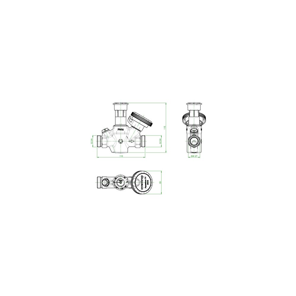 Oventrop Aquastrom Thermisches Zirkulationsventil TV, DN 15, G 3/4" AG, 16 bar, ohne ... OVENTROP-4202804 4026755495539 (Abb. 3)
