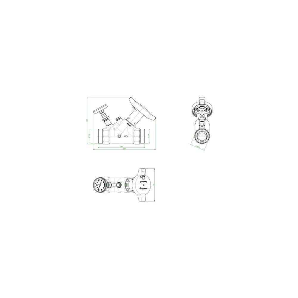 Oventrop Statisches Zirkulationsventil Aquastrom C, DN 32, G 1 1/2", PN 16, ohne Wärm... OVENTROP-4204210 4026755501551 (Abb. 3)