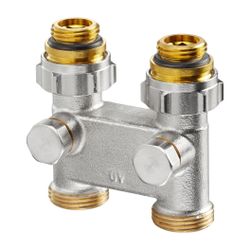 Oventrop Umlenkstück mit Absperrung Durchgangsausführung, 50mm, 1/2" x 3/4" Außengewi... OVENTROP-1016363 4026755229677 (Abb. 1)