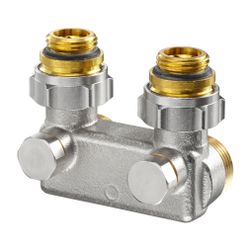 Oventrop Umlenkstück mit Absperrung Winkelform, 50mm, 1/2" x 3/4" Außengewinde, verni... OVENTROP-1016463 4026755229684 (Abb. 1)