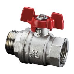 Oventrop Optiba Kugelhahn Flügelgriff DN 25 G 1" Innengewinde, G 1" Außengewinde PN 1... OVENTROP-1076308 4026755129106 (Abb. 1)