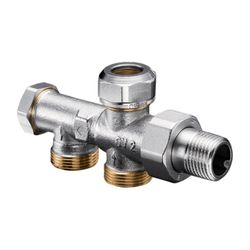 Oventrop Uno Einrohr-Anschlussstück mit Absperrung, M 24x1,5 Außengewinde, Abstand 35... OVENTROP-1182151 4026755251470 (Abb. 1)