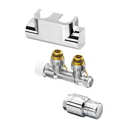 Oventrop Anschluss-Set für Badheizkörper Multiblock T/Uni S, Eckausführung, Weiß... OVENTROP-1184184 4026755314984 (Abb. 1)