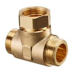 Oventrop T-Stück für Kesselverrohrung G 1” x G 1” Überwurfmutter x G 1”... OVENTROP-1359081 4026755318272 (Abb. 1)