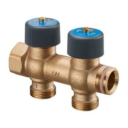 Oventrop Sanitärverteiler mit Absperrung selbstdichtend, 3/4", 2-fach, Rotguss... OVENTROP-4200552 4026755431230 (Abb. 1)