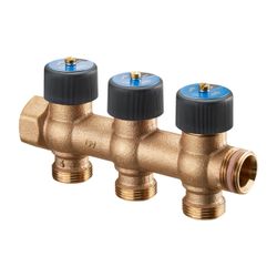 Oventrop Sanitärverteiler mit Absperrung selbstdichtend, 3/4", 3-fach, Rotguss... OVENTROP-4200553 4026755431247 (Abb. 1)