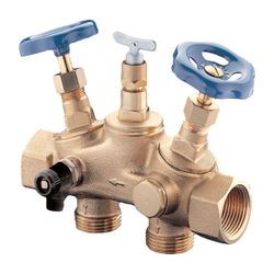 Oventrop Bypass-Strecke aus Messing mit Absperrventilen, DN 25 1" x 1", PN 10... OVENTROP-6105008 4026755159271 (Abb. 1)