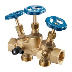 Oventrop Bypass-Strecke aus Messing mit Absperrvent.,mit Handrad, DN 25 1" x 1", PN 1... OVENTROP-6105108 4026755248821 (Abb. 1)