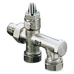 Oventrop Duo Zweirohr-Anschlussstück mit Absperrung, G 3/4" Außengewinde, Abstand 50m... OVENTROP-1013361 4026755115642 (Abb. 1)