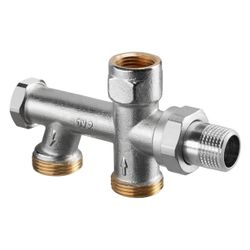 Oventrop Duo Zweirohr-Anschlussstück mit Absperrung, G 3/4" Außengewinde, Abstand 50m... OVENTROP-1013361 4026755115642 (Abb. 1)