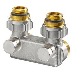 Oventrop Umlenkstück mit Absperrung Winkelform, 50mm, 1/2" x 3/4" Außengewinde, verni... OVENTROP-1016463 4026755229684 (Abb. 1)