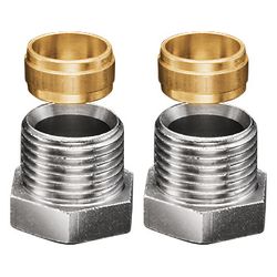 Oventrop Ofix CEP Klemmringverschraubungen 2-fach, für Verbindungsrohr G 1/2" x 15mm,... OVENTROP-1016853 4026755117653 (Abb. 1)