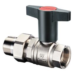 Oventrop Optiba Kugelhahn Knebelgriff DN 25, 1" Innengewinde und Verschraubung mit Au... OVENTROP-1075708 4026755277562 (Abb. 1)