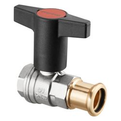 Oventrop Optiba Kugelhahn Knebelgriff DN 15, Pressanschluss 15mm x 1/2" Innengewinde,... OVENTROP-1077152 4026755370645 (Abb. 1)