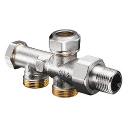 Oventrop Uno Einrohr-Anschlussstück mit Absperrung, M 24x1,5 Außengewinde, Abstand 35... OVENTROP-1182151 4026755251470 (Abb. 1)