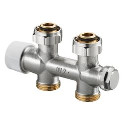 Oventrop Multiblock T Anschlussarmatur 3/4" Überwurfmutter x 3/4" AG, Zweirohr Durchg... OVENTROP-1184013 4026755241655 (Abb. 1)