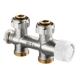 Oventrop Multiblock T Anschlussarmatur 3/4" Überwurfmutter x 3/4" AG, Zweirohr Durchg... OVENTROP-1184013 4026755241655 (Abb. 1)