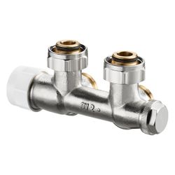 Oventrop Multiblock T Anschlussarmatur 3/4" Überwurfmutter x 3/4" AG, Zweirohr Eckaus... OVENTROP-1184014 4026755241662 (Abb. 1)