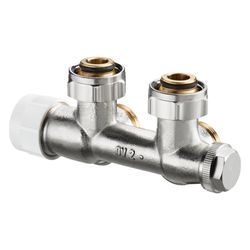 Oventrop Multiblock T Anschlussarmatur 3/4" Überwurfmutter x 3/4" AG, Zweirohr Eckaus... OVENTROP-1184014 4026755241662 (Abb. 1)