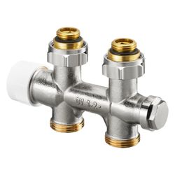 Oventrop Multiblock T Anschlussarmatur 1/2" AG x 3/4" AG, Ein- und Zweirohr Durchgang... OVENTROP-1184033 4026755291100 (Abb. 1)