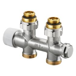 Oventrop Multiblock T Anschlussarmatur 1/2" AG x 3/4" AG, Zweirohr, Durchgangsausführ... OVENTROP-1184083 4026755241679 (Abb. 1)