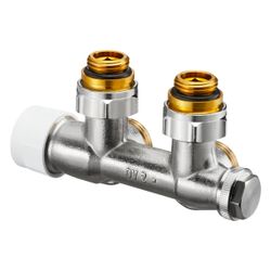 Oventrop Multiblock T Anschlussarmatur 1/2" AG x 3/4" AG, Zweirohr, Eckausführung, Zw... OVENTROP-1184084 4026755241686 (Abb. 1)