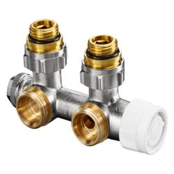 Oventrop Multiblock T Anschlussarmatur 1/2" AG x 3/4" AG, Zweirohr, Eckausführung, Zw... OVENTROP-1184084 4026755241686 (Abb. 1)