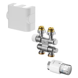 Oventrop Anschlussset für Badheizkörper Multiblock TF/Uni S, schwenkbar, Weiß, 118413... OVENTROP-1184135 4026755319583 (Abb. 1)