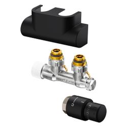 Oventrop Anschlussset Multiblock T Eck, Uni SH für Heizkörperanschluss G 1/2 IG, Schw... OVENTROP-1184484 4026755555943 (Abb. 1)