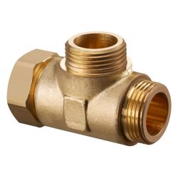 Oventrop T-Stück für Kesselverrohrung G 1” x G 1” x G 1” Überwurfmutter, 1359080... OVENTROP-1359080 4026755318265 (Abb. 1)