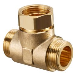 Oventrop T-Stück für Kesselverrohrung G 1” x G 1” Überwurfmutter x G 1”, 1359081... OVENTROP-1359081 4026755318272 (Abb. 1)