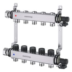 Oventrop Edelstahlverteiler 10 Heizkreise mit integriertem Reguliereinsatz, 1406560... OVENTROP-1406560 4026755450392 (Abb. 1)