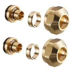 Oventrop Cofit S Klemmringverschraubung 2-fach für Copex PE-X, 26x3mm x G 1” Überwurf... OVENTROP-1507979 4026755379600 (Abb. 1)