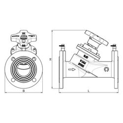 Oventrop Strangregulierventil HydroControl VFS, PN 16, DN 125, Flansch EN1092-1, Kvs ... OVENTROP-1063554 4026755508147 (Abb. 1)