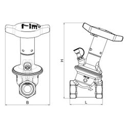 Oventrop HydroControl D Differenzdruckregler DN 32, PN 25, Rp 1 1/4" Innengewinde, en... OVENTROP-1064530 4026755479799 (Abb. 1)