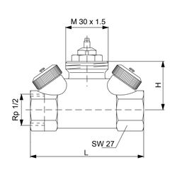 Oventrop Hycocon ETZ Regelventil DN 15, 1/2" Innengewinde, mit Mess- und Entleerungsv... OVENTROP-1068364 4026755260939 (Abb. 1)