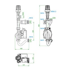 Oventrop Vorlauftemperaturregelmodul Flächenheizungen für Regudis W-HTE, mit Reguflow... OVENTROP-1344554 4026755496383 (Abb. 1)