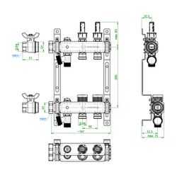 Oventrop Edelstahlverteiler Multidis SF, 2 Heizkreise, 0-5l/min, Edelstahl, 1405952... OVENTROP-1405952 4026755458923 (Abb. 1)
