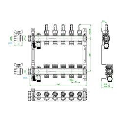 Oventrop Edelstahlverteiler Multidis SF, 5 Heizkreise, 0-5l/min, rostfreier Stahl, 14... OVENTROP-1405955 4026755458954 (Abb. 1)